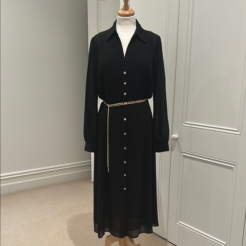 MICHAEL Michael Kors Black Dress with Gold Accents